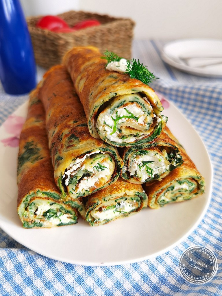 Вкусни спаначени палачинки от https://inthebeniskitchen.com/