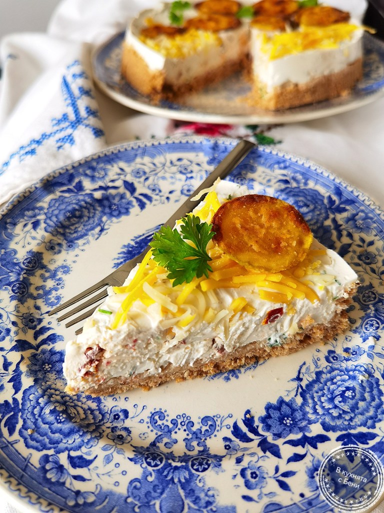 Солен чийзкейк без печене от https://inthebeniskitchen.com/