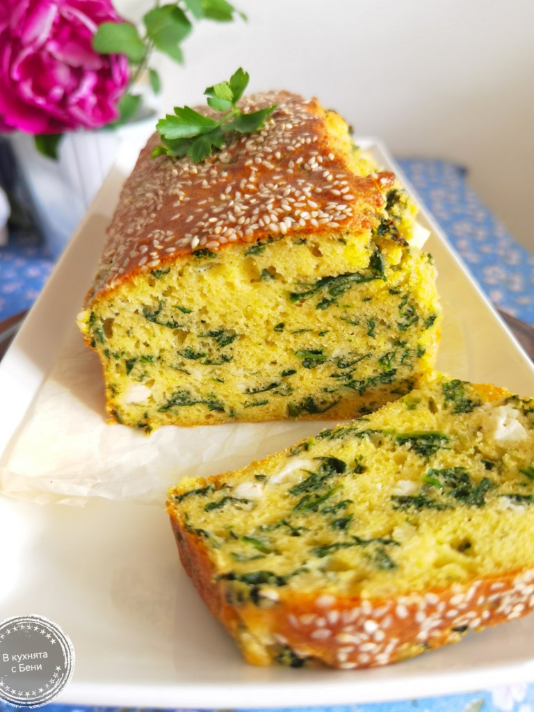 Солен кекс със спанак и сирене от https://inthebeniskitchen.com/