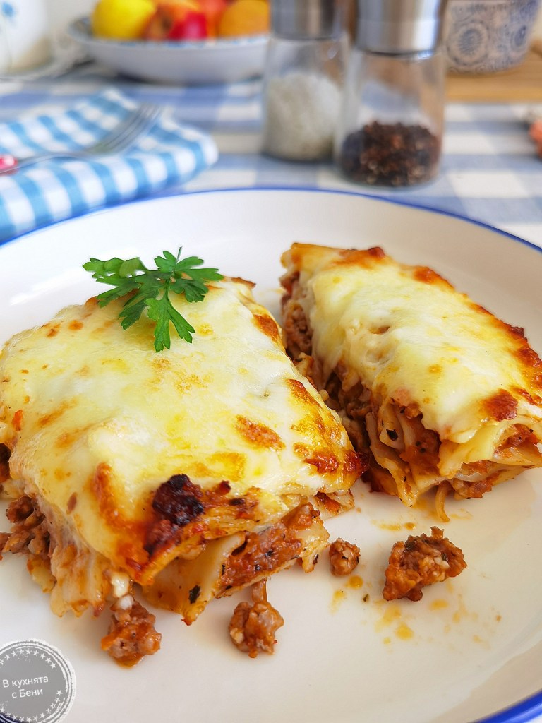 Лазаня фалшива с макарони от https://inthebeniskitchen.com/
